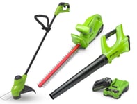 Greenworks 24V Garden Power 3 Piece 2.0Ah Kit in Gardening > Outdoor Power Equipment > Brush Cutters & Line Trimmers