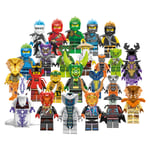 Set med 24 st go Minifigurer Kai Jay Sensei Wu Master Building colorful