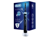 Oral-B Genius X , Voksen, Oscillerende Tannbørste, Daglig stell, Gum omsorg, Sensitiv / Myk, Whitening, Sort, 2 min, Sort