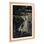 Big Box Art Framed Print of Lesser URY Nollendorfplatz at Night Design | Wall Art Picture | Home Decor for Kitchen, Living Room, Bedroom, Hallway, Oak, A2 / 24.5x18 Inch / 62x45cm