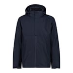 CMP - Veste Homme Zip Capuche Amovible Inn.Jacket, Noir Bleu, 60