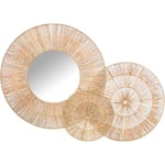 DRW Miroir décoratif Mural en Jute Naturelle 0,5 x 113 x 70 cm