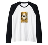 The Pug Tarot Card Illustration Raglan Baseball Tee