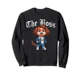 Long Haired Dachshund Dog The Boss Cool Jacket Outfit Dog Sweatshirt