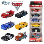 6:e/set Disney Pixar Cars 3 Leksak 1:55 Gjutna Fordon Metall Legering Bilar Blixten McQueen Modellbil