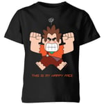 Disney Wreck it Ralph This Is My Happy Face Kids' T-Shirt - Black - 11-12 Years