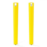 Lot de 2 pieds d'angle DECO-GEM pour table mange debout en acier finition époxy jaune à vis-étau, H.90 cm