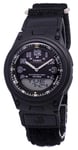 Casio Men's Black Nylon Quartz Watch with Black Dial AW80V-1BV