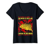 Womens Like moths to the flame I am Rat to the Cheese Japanese V-Neck T-Shirt