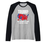 Funny Trump Better Coverage Than Your Cell Service Trump Raglan Baseball Tee