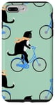 Coque pour iPhone 7 Plus/8 Plus Cat Riding Bicycle with neck warmer for cat & bike lovers