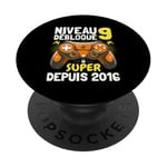 Niveau 9 Débloqué Super Depuis 2016 Anniversaire Gamer PopSockets PopGrip Adhésif