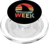 2025 Week Retro Shark Fin Lover Sea Ocean Animal Summer Trip PopSockets PopGrip for MagSafe