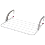 Kleeneze KL027535EU Radiator Clothes Airer - Foldable 6 Bar Drying Rack with Adjustable Arms, Balcony Laundry Airer, Space Saving Towel Rack, Ideal for Radiators, Baths and Doors, 3M Drying Space