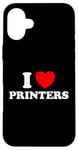 iPhone 16 Plus I Love Printers Funny Computer Cartridge Ink Paper Print Fan Case