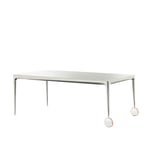 Magis - Big Will Extending table Polished aluminium frame/White top - Matbord - Philippe Starck - Vit - MDF/Metall