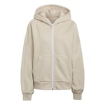 adidas Womens Studio Lounge Fleece Full-Zip Hoodie - Beige / Medium