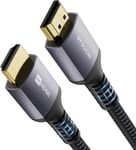 Cable Hdmi 2.1 2,5M,8K Ultra Hd 48Gbps Haute Vitesse 8K60 4K120 144Hz Rtx 3080 Earc Hdr10 4:4:4 Hdcp 2.2&2.3 Dolby Compatible Avec Fire Tv/Roku Tv/Ps5/Xbox Series X/Samsung/Sony/Lg