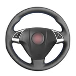 XQRYUB Couvre Volant de Voiture en Cuir Noir Cousu à la Main, adapté pour Fiat Bravo Grande Punto Linea Qubo Doblo Punto Opel Combo