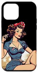 Coque pour iPhone 12 mini Retro Patriotic Pin-up Vintage USA Flag American Beauty Girl