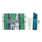 Kenzo Homme Eau de Toilette 3 Piece Gift Set