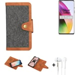 Protective cover + earphones for OnePlus 8 case, dark grey