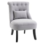 Fabric Single Sofa Dining Chair Upholstered Pillow Solid Wood Leg