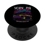 Design de voiture Hotrod classique York PA Industrial Muscle USA PopSockets PopGrip Adhésif