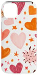 Coque pour iPhone 14 Plus Aquarelle orange ethnique McBling Esthétique Cœur Étoile