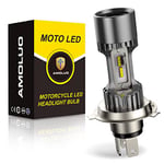 AMOLUO Ampoule H4 LED Moto de Phare HS1/9003/HB2 25W Kit de Conversion 6000K xénon Lumière Blanc DC9~36V ,Gris 1 Lampe