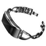 18mm Huawei TalkBand B5 rhinestone stainless steel watch band - Black