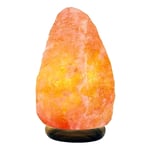 Rock Salt Table Lamp Side Light 100% Natural Pink Himalayan Crystal Wooden Base