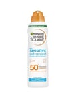 Garnier Ambre Solaire Spf 50+ Sensitive Advanced Hypoallergenic Dry Mist Sun Cream Spray 150Ml