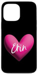 Coque pour iPhone 13 Pro Max Erin Rose Nom Cœur Amour Femme Fille Amie Personnalisé