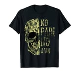 No Pain No Gain- Mens Skull Mindset Motivation Gym T-Shirt