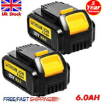 2Pack For Dewalt 18V Battery 6.0Ah XR Slide DCB184 DCB183 DCB182 DCB180 DCB200