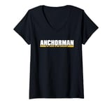 Womens Anchorman The Legend Of Ron Burgundy White Yellow Text V-Neck T-Shirt