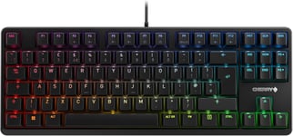 G80-3000N RGB TKL, clavier mécanique de gaming filaire sans pavé numérique, Disposition UK (QWERTY), rétro-éclairage RGB, Commutateurs d`origine MX MX RED, Noir