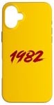 Coque pour iPhone 16 Plus Vintage anniversaire depuis 1982 avec belle police rouge