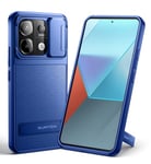 SURITCH Case for Redmi Note 13 Pro 5G / Poco X6 5G (NOT FIT for Poco X6 Pro) with Kickstand Slide Camera Protection Cover Shockproof Rugged Bumper Protective Case-Blue