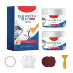 Kit de réparation de carrelage,Étanche Colle de réparation pour carrelage Pour réparer rayures, trous et fissures Pour lavabos