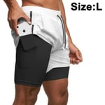 Herrshorts Sport 2 i 1 korta sommarshorts Byxor Vit zdq