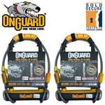 OnGuard Pitbull DT 8005 Bike U Locks with Cables Sold Secure Gold Pair UK Seller