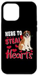 iPhone 12 Pro Max Here To Steal Hearts Funny St Bernard Dog Valentines Day Case