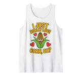 Really Love Corn Funny Corn On The Cob Tank Top