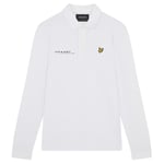 Lyle & Scott Mens White Co-ordinate Print Logo Long Sleeved Polo Shirt material_cotton - Size Medium