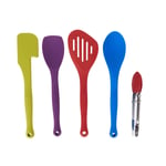 Colourworks 5 Piece Non-Stick Silicone Cooking Tools Kitchen Utensils Set