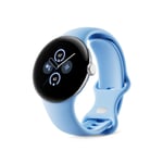 Google Pixel Watch 2 Bluetooth/WiFi Smart Watch-Polished Silver/Bay Band