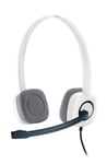 Logitech H150 Stereo Headset Casque Avec Fil Arceau Bureau Centre D'appels Blanc