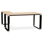 Bureau d'Angle Design "Hovik" 160cm Naturel & Noir